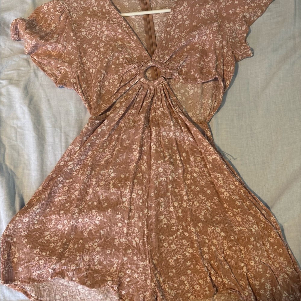 Active USA Floral Tan Romper